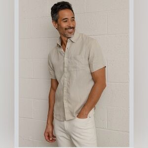 NWT Alex Crane Men’s Small Ola Linen Short Sleeve Button Down Shirt